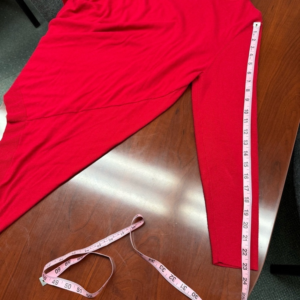 Chico’s Turtleneck Sweater Featherweight Layering Red Tunic Sz 12-L (Chico’s 2) - Picture 9 of 13